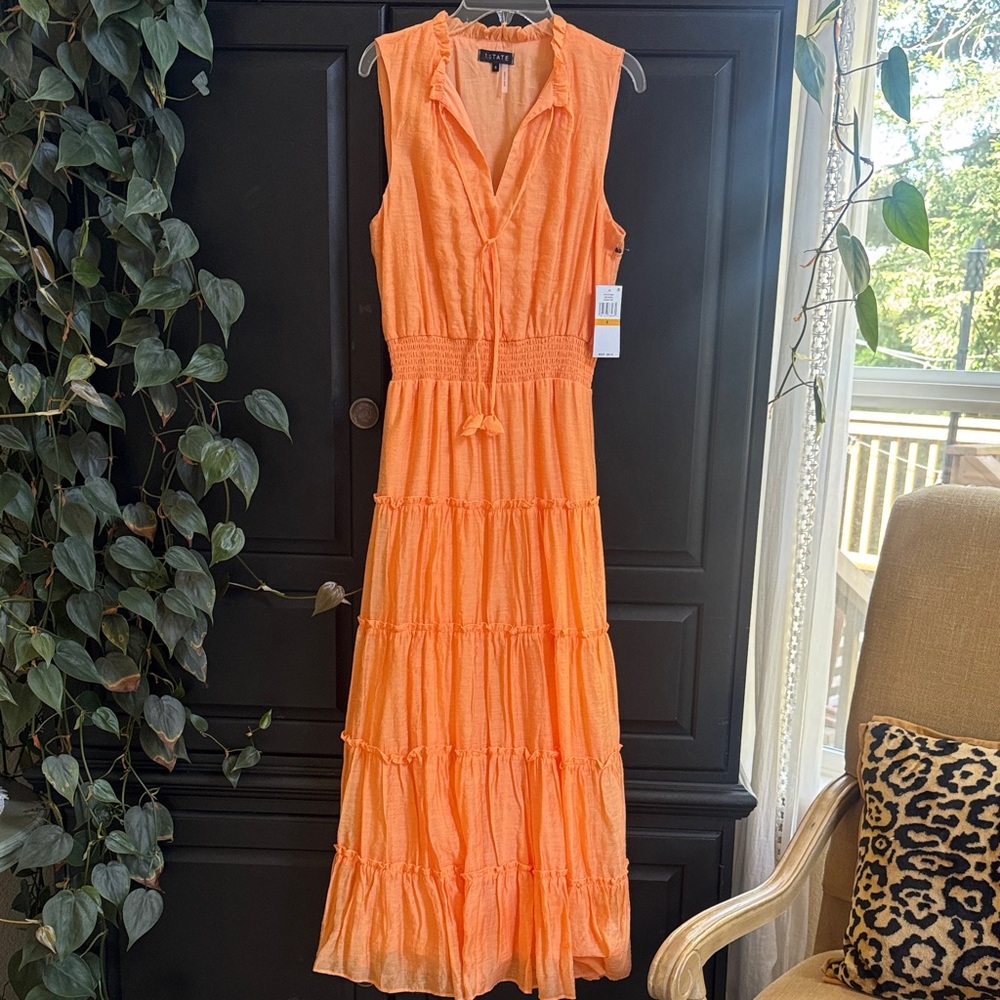 1. State Melon Tiered Sleeveless Maxi Dress